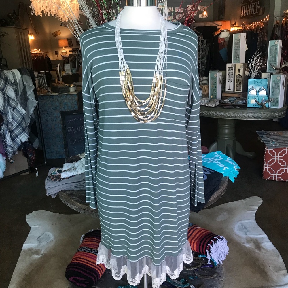Ayla Striped Lace Dress